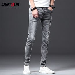Jantour merk zomer lente katoen jeans mannen denim skinny mode kwaliteit stretch broek slanke broek man 210716