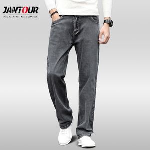 Jantour Mens Loose Jeans hombres Moda Elástica Masculina de alta calidad Marca Gary Denim Casual Jeans para hombre pantalones de algodón Pants40 42 44 201111