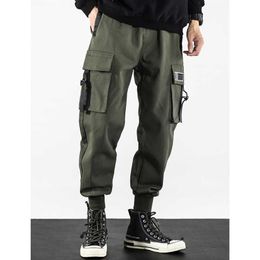 JuneSnow Fashion Mens Multi-Pocket Harem Cargo Pants Men Streetwear Pants Pants Hip Hop Casual Casual
