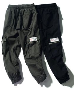 JanuariSnow Men Cargo Pants Quality Brand Men039S Solid Color Wash Multipocket Casual broek Losse wilde potloodbroek Man9333821