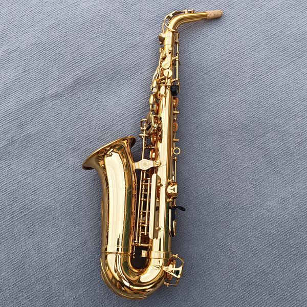 Saxofón Alto japonés 275 Eb, instrumento musical de laca de latón dorado, saxofón plano E con accesorios de funda