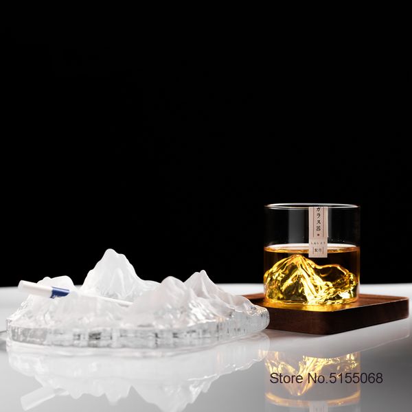 Japon 3d Mountain Whisky Glacier Glacier à l'ancienne Whisky Rock Rock Lunes Whisky-Glass Boad Gift Box Vodka Cup Wine Tobuste