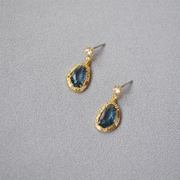 Boucles d'oreilles créatives en cristal plaqué or véritable, japon et corée du sud, énergie électrique