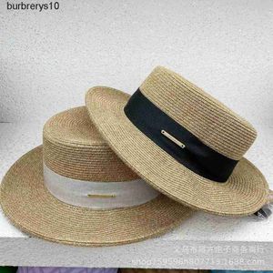 Japon et Corée du Sud Tidy Little Fragrant Straw Hat Women's Summer Fashion Sunscreen Hat Beach Sunscreen Chapeau de paille à bords plats Chapeau de soleil