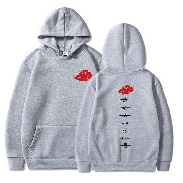 Sudadera con capucha con estampado de símbolos de nube de Anime japonés Akatsuki, ropa de calle, sudadera de gran tamaño para hombres y mujeres, Jersey con capucha 261