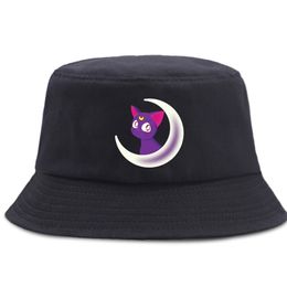 Japon Anime Casual Seau Chapeaux Mignon Drôle Beauté Grils Casquettes De Pêcheur Harajuku En Plein Air Femmes Panama Chapeau Pliable Pare-Soleil Cap 220812