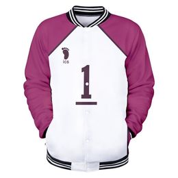 Chaqueta de béisbol Haikyuu de Anime japonés, chaqueta Bomber para hombre, disfraz de Cosplay de la Academia Shiratorizawa Ushijima Wakatoshi Tendo Satori 4XL258i