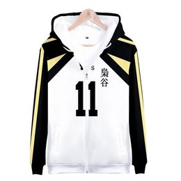 Japon Anime Haikyuu veste à glissière Fukurodani académie Akaashi Keiji Cosplay Costume uniformes scolaires pulls à capuche pour hommes Sweatshirts306L