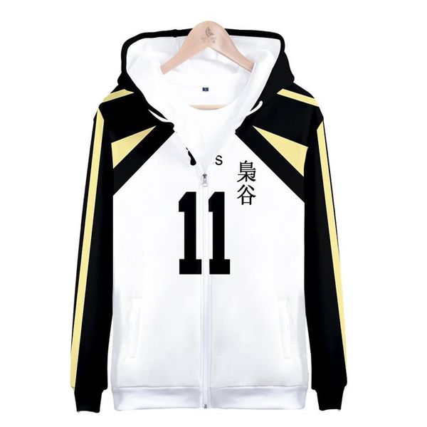 Chaqueta con cremallera de Anime japonés Haikyuu, Academia Fukurodani Akaashi Keiji, disfraz de Cosplay, uniformes escolares, sudaderas con capucha para hombre, 3072