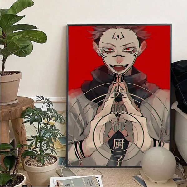 Japon Anime Jujutsu Kaisen Ryomen Sukuna Affiche bricolage Kraft Papier vintage Affiche Mur Art Paint