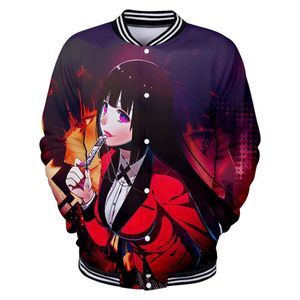 Veste de Baseball imprimée en 3D Kakegurui, Anime japonais, veste bombardier pour hommes et femmes, uniforme de Baseball du collège Jabami Yumeko, Costume de Cosplay 224L