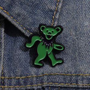 Haappy Dancing Bear Brooch Enamel Pin Custom Cartoon Music Bear Brooches Lapel Badge Jacket Accessory Jewelry Gift For Friends