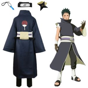 Japon Anime Naruto Hokage Uchiha Obito Cosplay Costume Cape uniforme Cape avec accessoire ensemble complet (taille asiatique)