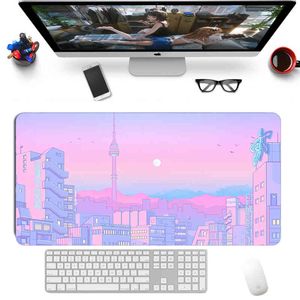 Japon anime violet tapis de jeu mignon souris clavier bord de verrouillage Otaku ordinateur bureau Pad apprentissage bureau jeu