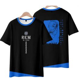 T-shirt à manches courtes pour hommes et femmes, dessin animé japonais Re Zero 3D, Kara Hajimeru Isekai Seikatsu Ram Rem Emilia, t-shirt drôle, Costume de Cosplay204L