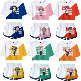 Japan Anime Tokyo Revengers 3D Print Trainingspak Zomer Vrouwen Tops + Shorts Hanagaki Takemichi Ken Ryuguji Cosplay Kostuum