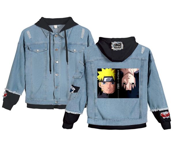 Chaqueta y abrigo de invierno de Anime japonés para hombre, chaqueta vaquera con capucha Uzumaki Sasuke, chaquetas vaqueras de moda para hombre, prendas de vestir para hombre Cowboy4713398