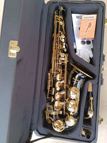 Japan Brand New Black YAS-82Z Saxofón alto E-Flat Gold Plated Key Sax profesional con boquilla Estuche de cuero y accesorios Instrumento de música