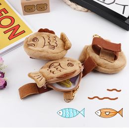 Japon mignon en peluche vivaneau poisson poupée porte-monnaie bracelet sac Mini mignon fermeture éclair fille porte-monnaie câble casque sac 240229