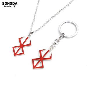 Japan Game Anime Red Email Key Chains Bellit Symbole Drip Oil Allaits Pendants Colliers Colliers Men Femme Cosplay Bijoux Cadeaux 240506