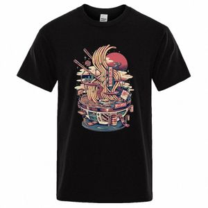 Japon Harajuku Sushi Side PrintMen's Tee-shirts Confortables S-XXXL Vêtements surdimensionnés Vintage Tshirt Homme Casual T-shirt d'été N50d #