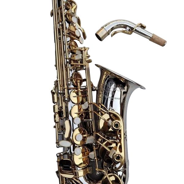 Japan Jazz NOUVEAU A WO37 Saxophone Alto Laiton Nickel Argent Plaqué Or Clé Instruments de Musique Professionnels Embouchure Sax Avec Étui et Accessoires