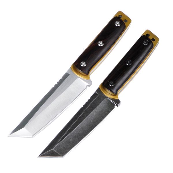 Japon katana couteau droit couteaux Twosun doré Camping chasse survie couteaux à lame fixe outil de plein air CNC
