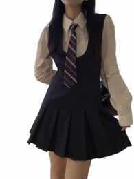 Japan Kawaii School Student Uniform Vrouwen Koreaanse Schattig Meisje JK Uniform Cosplay Herfst Wit Shirt en Geplooide Slip Dr Sets nieuwe c6e6 #