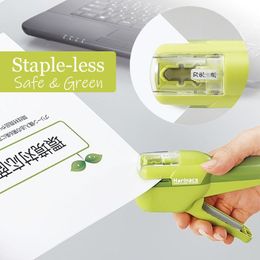 Japan Kokuyo Harinacs Staple-vrije Stapler Grote creatieve niet-minder handmatige kantoorkantoor Safe Easy Use 220510