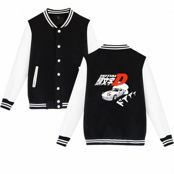 Japón Manga Inicial D Chaqueta de béisbol Hombres Chaqueta de bombardero Ropa de abrigo AE86 Car Drift Fujia Tofu Shop Uniforme de béisbol Streetwear z00m #