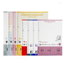 Japon Maruman Kurufit cahier de papier à feuilles mobiles carré ligne horizontale noyau intérieur vierge A5 B5 couleur 26 trous