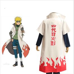 Japan Naruto Yondaime Hokage Mantel Witte stofjas Anime Cosplay Kostuum Volwassen Halloween263g