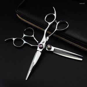Japon Original 6.0 pouces ciseaux de coiffure professionnel barbier 440c ensemble ciseaux de coupe de cheveux pince amincissante