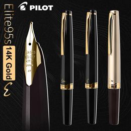 Japan Pilot Fountain Pen 14K Gold Nib 95S Elite 95e verjaardag gegraveerde zakontwerp Portable Gold Pen High-end briefpapier 240425