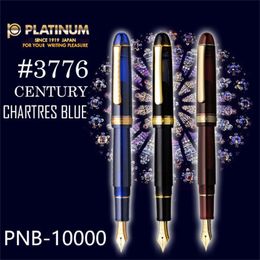 Japon Platinum Fountain Pen Luxe 3776 Century 14K Gold Tip avec convertisseur d'encre PNB-10000 T200115