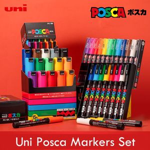 Japan Posca Verf Markers Fijne Marker Set van Acryl Marker Pennen voor Schilderen Graffiti POP Poster Reclame Kunstbenodigdheden 231227