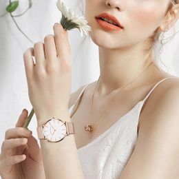 Movimento al quarzo giapponese Alta qualità 36mm Hannah Martin Orologio da donna impermeabile in maglia di acciaio inossidabile in oro rosa Drop 240123