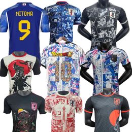 Japon Soccer Jersey Mitoma 2023 TOYKO Édition spéciale Rose Kit de football japonais Fan Player Version Minamino Cartoon Limited Femmes Football Shirt Top