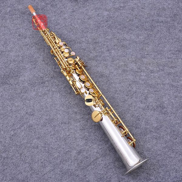 Japon Saxophone Soprano SWO 37 Nickel argent Haute Qualité Droite B bémol Sax Musical avec Boîtes Dures