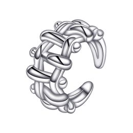 Japan, Zuid-Korea, Europa en de Verenigde Staten verkopen S925 Sterling Silver Onregelmatige Round Knot Open Women's Ring