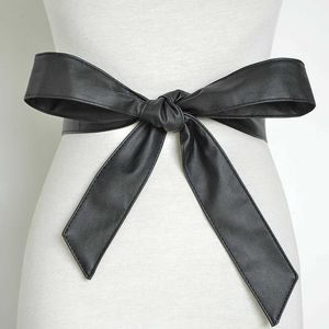 Japon Corée du Sud Long Ribbon Soft Bow Thin Belt Women's Femme's Fime Taist Seal Vêtements avec ceinture habillée 240315