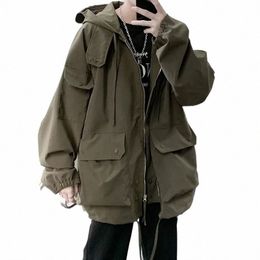 Japan Stijl Herfst Winter Cargo Jas Mannen Muti-Zakken Hoge Kwaliteit Capuchon Rits Jassen Streetwear Outdoor Jacktes Mannen m8kf #