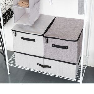 Japan Style Closet Organizer linnen-achtige kleding Opbergdoos met ritssluiting Huis garderobe organizer truien ondergoed dozen