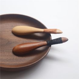 Cuchara de madera ecológica de estilo japonés, utensilio de cocina corta, azúcar, sal, cucharas pequeñas
