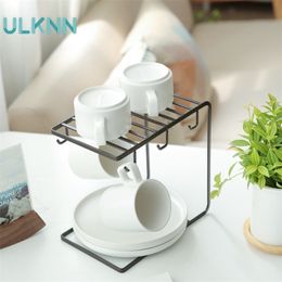 Japan Style Iron Kitchen Hanging Cup Dish Draining Racks Cup Holder keukengerei opslag voor boekenplank mok kleine hanger T200506