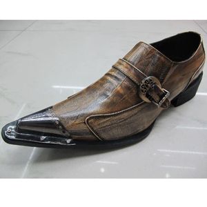 Japanse stijl man schoenen met metalen neus puntige teen koeienhuid lederen formele zakelijke bruiloft schoenen voor de mens, big size US6-12, EU38-46