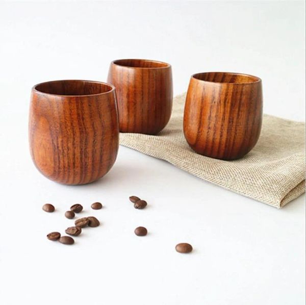 Taza de té de madera de estilo japonés, copas de vino de madera Natural de 5oz, tazas de café de madera de 150ml, tazas de leche, jugo de cerveza ZZ