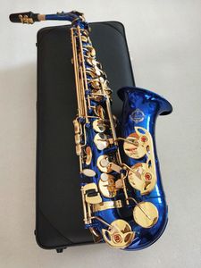 Japon Suzuki Alto Saxophone E-Flat Sax Blue Alto Bec Ligature Reed Neck Instrument de musique avec boîte en cuir