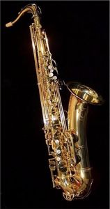 Japón T-902 Bb Tenor saxofón de alta calidad latón chapado en oro B instrumento de música plano con estuche, boquilla