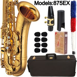Saxophone ténor japonais 875EX, laque dorée avec étui, embout de saxophone, Ligature, anches, cou, accessoires pour instruments de musique